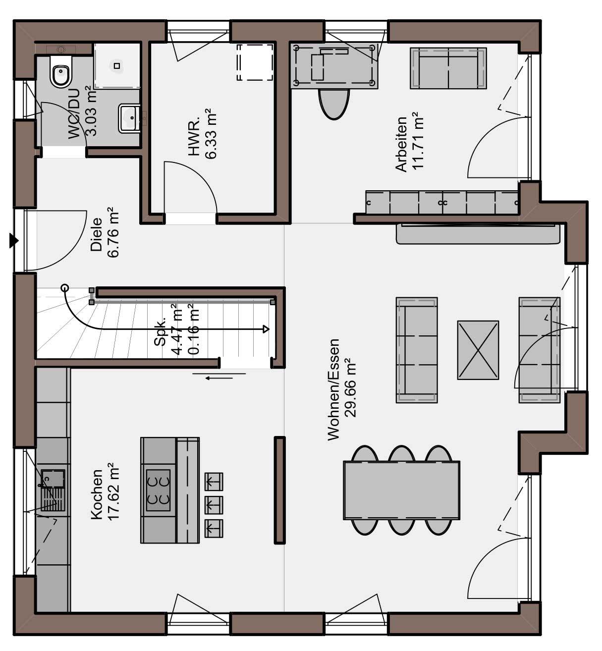 EG-Plan Büdenbender Musterhaus Bestwig 