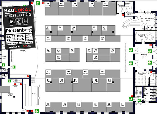 Hallenplan 1. BauLokal Ausstellung Plettenberg 2018