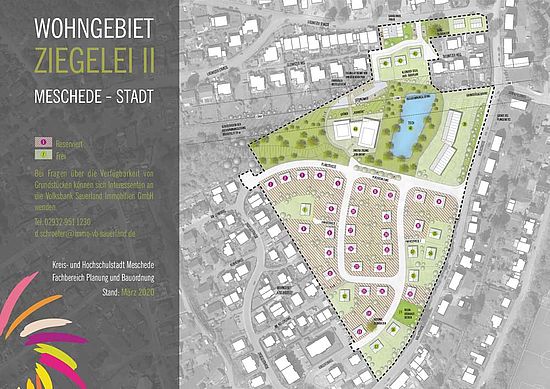 Neubaugebiet Alte Ziegelei in Meschede. Plan: Stadt Meschede