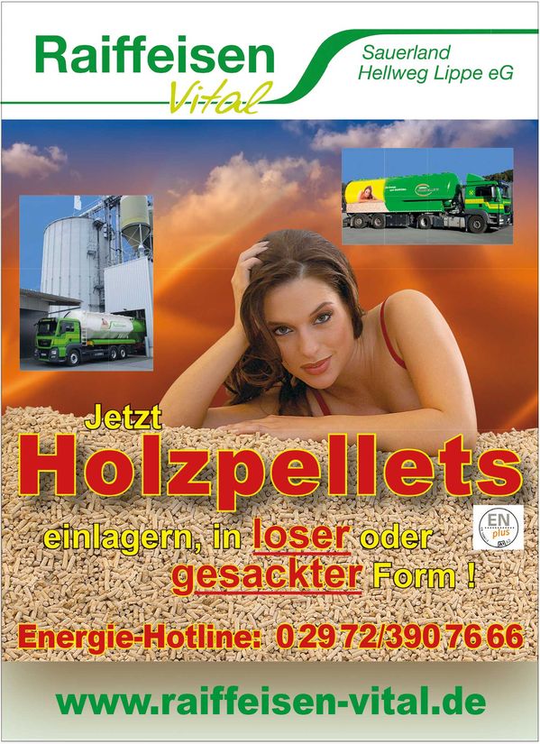 Holzpellets Raiffeisen Sauerland Hellweg Lippe