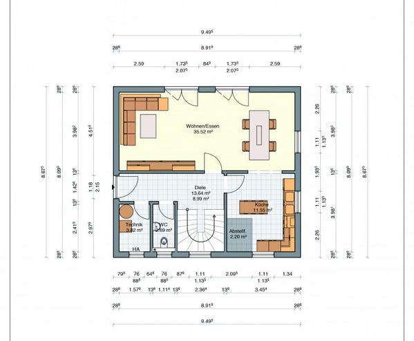 Grundriss Haus Paul. Grafik: Zimmermann Haus