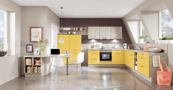 So frisch kann eine Küche wirken: Gelbe Fronten sorgen für einen gute-Laune-Start in den Tag. Foto. nobilia 