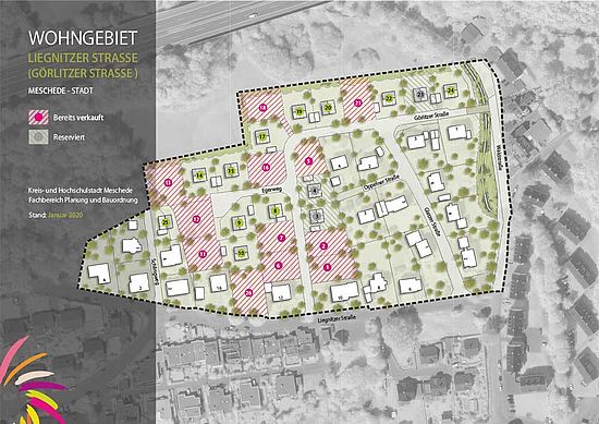 Neubaugebiet Liegnitzer Straße in Meschede. Plan: Stadt Meschede